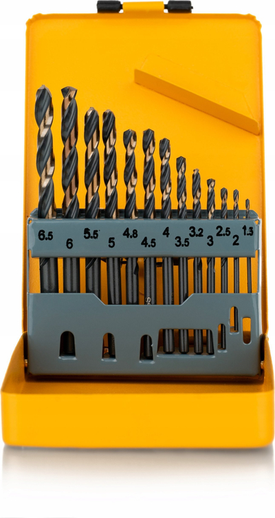Set stërvitjesh për metal SMART365 HSS DIN338, 13 copë, në kasetë metalike