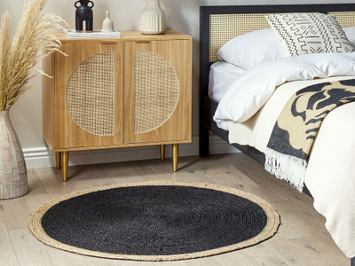 Tapet jute MENEMEN Round, 120 cm, formë rrethore, i zi