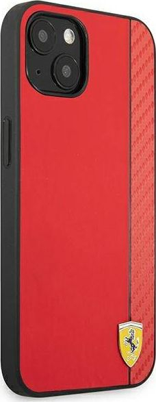 Футрола за телефон Ferrari FESAXHCP13SRE за iPhone 13 mini 5.4\", тврд капак, дизајн Carbon Stripe, црвена