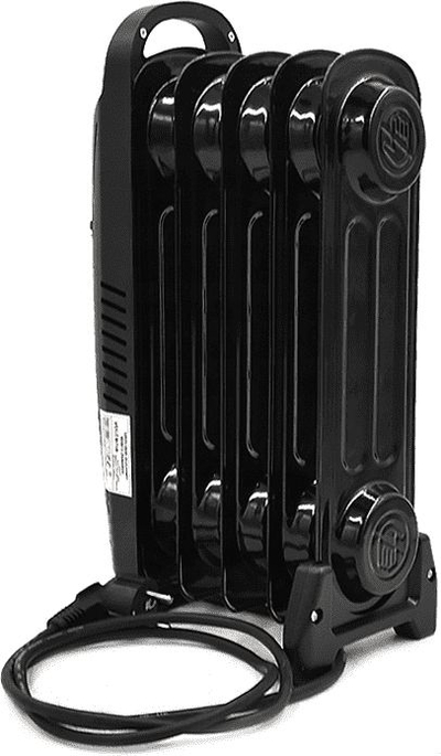 Radiator elektrik me vaj Volteno Mini, 500W, 5 elementë, i zi