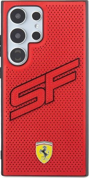 Maskë telefoni Ferrari Big SF Perforated për Samsung Galaxy S24 Ultra, polikarbonat TPU, dizajn me vrima, e kuqe