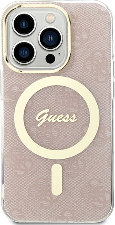 Kapakun iPhone Guess IML 4G MagSafe për iPhone 15 Pro Max, magnetik, rozë
