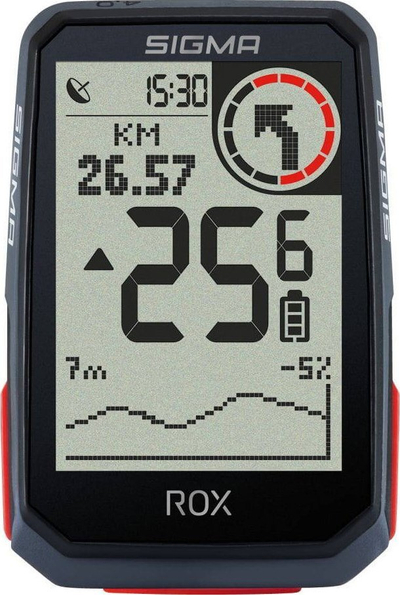 Kompjuter biçiklete Sigma ROX 4.0, GPS, me ekran të madh, i zi