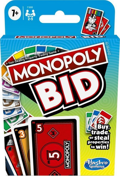 Lojë me letra Hasbro Monopoly Bid, 2–5 lojtarë, 7+