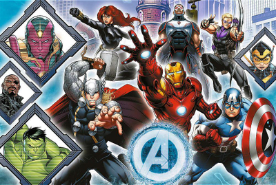 Puzzle Trefl Super Shapes XL Avengers, 104 copa, 60 x 40 cm, shumëngjyrësh