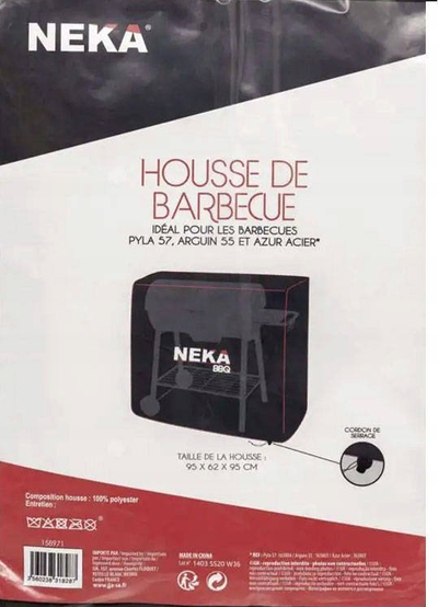Mbulesë mbrojtëse për barbikju Ac-déco, poliester i papërshkueshëm nga uji, 95 x 62 x 95 cm, e zezë