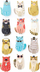 Stickerë shkumë “Cats”, 12 copë, dekorativë, shumëngjyrësh