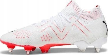 Këpucë futbolli Puma FUTURE ULTIMATE MxSG, për burra, me vida metalike, bardh e kuqe