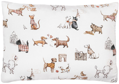 Jastëk pambuku Parisian Doggies, 35x45 cm, shumëngjyrësh