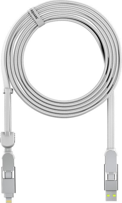 Kabllo karikimi Rolling Square inCharge XL, USB C Lightning Micro USB, 3 m, e bardhë