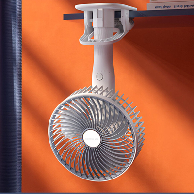 Ventilator pa tela Mozos F33 me kapëse, USB C, i bardhë