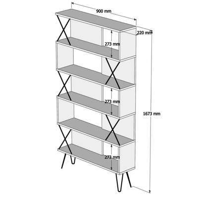 Raft librash Hommy Craft Extra, 90x167.3x22 cm, dekor lis