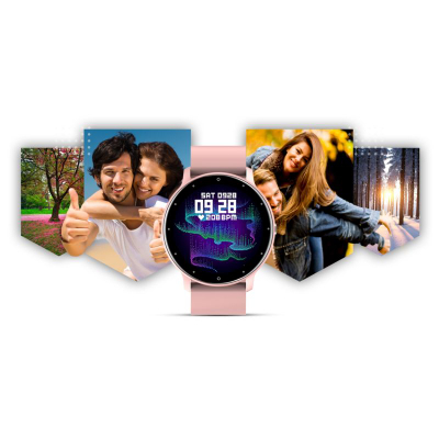 Smartwatch Giewont GW120-1, mat rrahjet e zemrës, i papërshkueshëm nga uji IP67, rozë gold