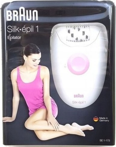 Epilator Braun Silk épil 1-176, me rrymë, për trup edhe këmbë, i bardhë me rozë