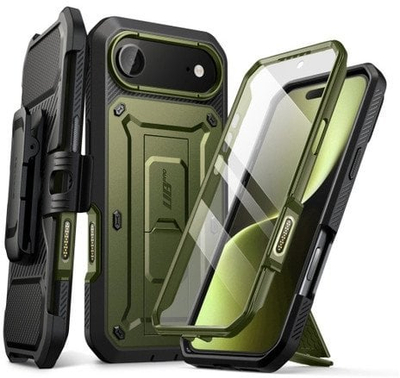 Kapak telefoni Supcase UB Pro për iPhone 17 Air Pro, me xham mbrojtës, jeshil