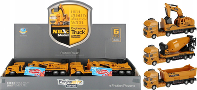 Lodër kamion ndërtimi MEGA CREATIVE TRUCK CAR MIX, 26 cm, me friksion, i verdhë