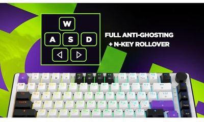 Tastierë gaming Hellyberry HK75WL, mekanike wireless, RGB, e bardhë