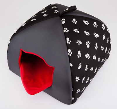 Shtëpi iglu për kafshë Hobbydog Hut Igloo R2, material cordura, e zezë me putra