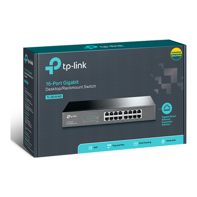 TP-Link TL-SG1016D 16-Port Gigabit Switch - switch - 16 ports - unmanaged