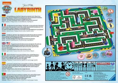 Lojë tavoline Ravensburger Paw Patrol Junior Labyrinth, për kalamaj 4+, shumëngjyrëshe