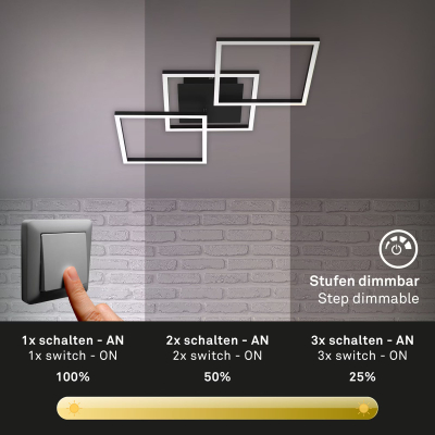 Ndriçues Briloner Led 76,3 cm, 3x10W, 1300 lm, i zi