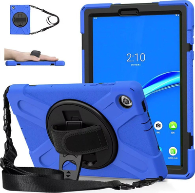 Futrollë armor për tablet Lenovo Tab M10 HD Gen 2, 10.1", me rrip dhe dorezë, blu