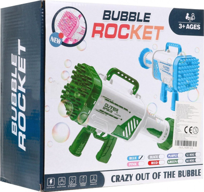Pistoletë flluskash Outer Space, elektrike, me rrip shpatulle, blu e bardhë