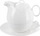 Set çajniku porcelani me filxhan dhe pjatëz, i përshtatshëm për mikrovalë, i përshtatshëm për enëlarëse, i bardhë