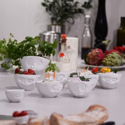 Set tasa TASSEN Bowls White Grin and Kiss, porcelan, 350 ml, t'bardha