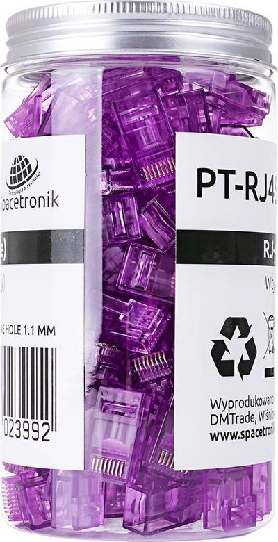 Priza rrjeti Spacetronik PT-RJ456UP-1 RJ45, CAT6 UTP pass-through, set 100 copë, lejla