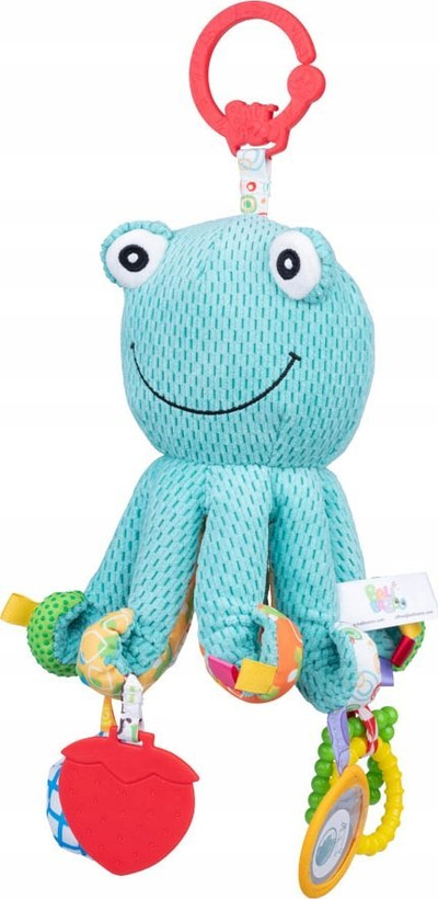 Lodër varëse për bebe Octopus Rattle Pendant, me pasqyrë dhe lodra për kafshim, shumëngjyrëshe