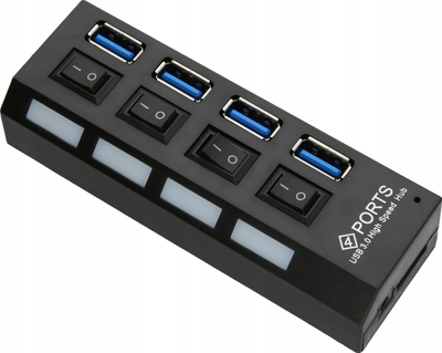 Hub USB 3.0 HUB-USB3.0-1/4, 4 porta, kabllo 55 cm, i zi