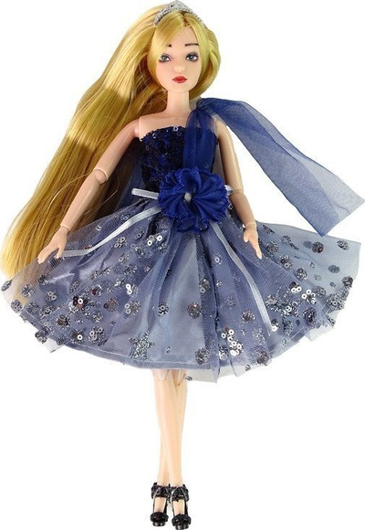Kukull LeanToys Emily me qenush edhe çantë, 30 cm, për kalamaj 3+, me ngjyrë blu të errët