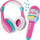 Set audio Barbie, kufje Bluetooth me mikrofon, altoparlant i jashtëm, rozë