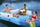 Rreth fryrëse pishine Bestway Hydro Force Floating Island, 305x186x58 cm, me mbajtëse pijesh, blu e bardhë