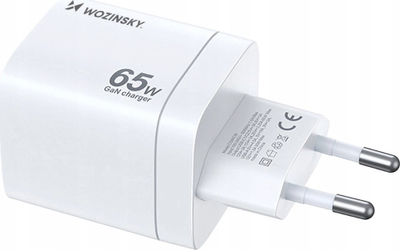Karikues muri Wozinsky GaN Cgwcw, 65W, 2x USB C dhe USB A, i bardhë