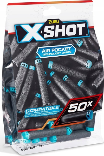 Пенкала од пена X-Shot Excel, 50 парчиња, компатибилни со повеќето играчки-пушки, повеќебојни