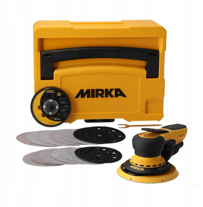 Lëmues orbital elektrik Mirka Deros II 5650, 125/150 mm, me valixhe, verdh e zezë