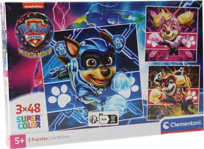Puzzle Clementoni Paw Patrol The Mighty Movie, 3x48 copë, për kalamaj 5 vjeç