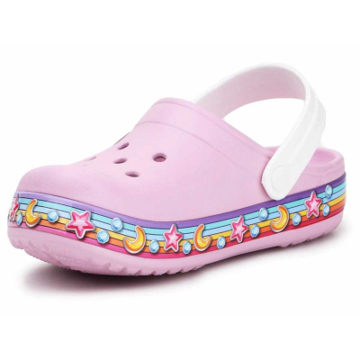 Sandalet Crocs FL Star Band Clog Jr 207075-6GD, nga materiali Croslite, për kalamaj, rozë