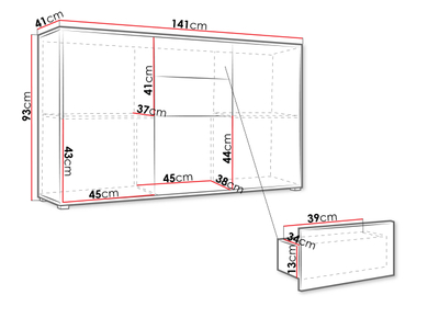 Komodë Alekto K3D2SZ AK02 (141 x 93 x 41)