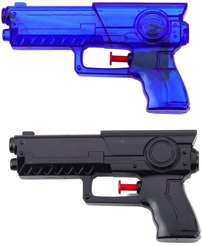 Set pistoletash me ujë Police, 2 copë, plastike, blu dhe e zezë