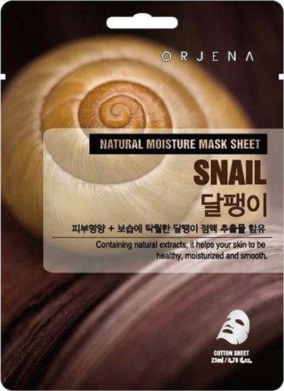 Maskë fytyre ORJENA Natural Moisture Snail, 23 ml, set me 10 copë