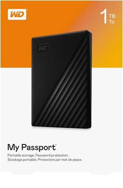 Hard disk i jashtëm WD My Passport, 1TB, USB 3.0, i zi
