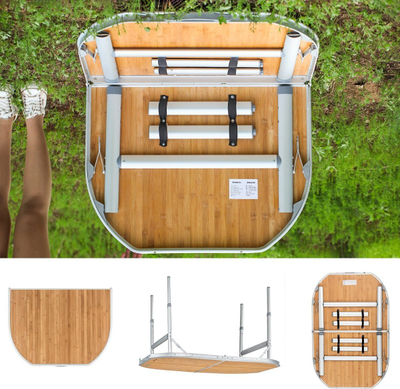 Tavolinë kampingu King Camp Bamboo, 120 x 80 cm, e palosshme, kafe