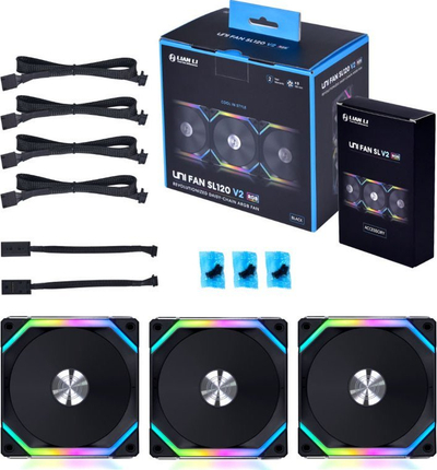 Ftohës Lian Li Uni SL120 V2 3-pack + Hub