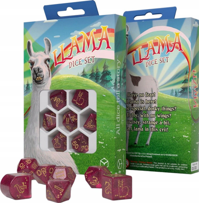 Set zare Q Workshop Llama Puffy, 7 copë, me gliter, mjedër me të artë