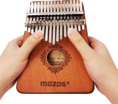 Instrument muzikor kalimba Mozos Flower, 17 taste, dru mahogany, kafe