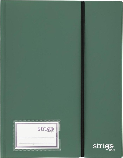 Album dokumentesh STRIGO A4, 40 xhepa, me shirit elastik, jeshil