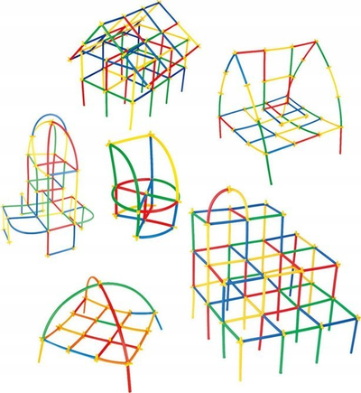 Set kashta ndërtimi 3D Lean Toys, 800 pjesë, shumëngjyrëshe